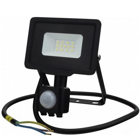 LED Floodlight, Black, City Line, PIR Sensor, Cable 70cm, 10W, Warm Light — image 2