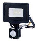 LED Floodlight, Black, City Line, PIR Sensor, Cable 70cm, 10W, Warm Light — image 1