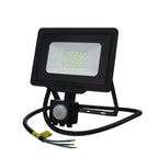 LED Floodlight, Black, City Line, PIR Sensor, Cable 70cm, 20W, Warm Light — image 2