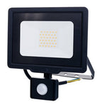 LED Floodlight, Black, City Line, PIR Sensor, Cable 70cm, 30W, Warm Light — image 1