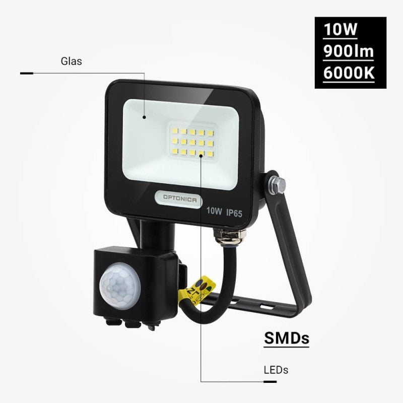 LED Floodlight, Black, PIR Sensor, 10W, 120°, Neutral Light — image 4