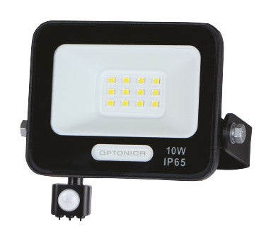 LED Floodlight, Black, PIR Sensor, 10W, 120°, Warm Light — image 1