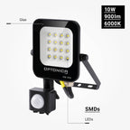 LED Floodlight, Black, PIR Sensor, 10W, Warm Light — image 4