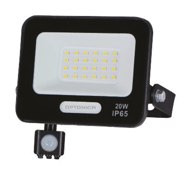LED Floodlight, Black, PIR Sensor, 20W, 120°, White Light — image 1
