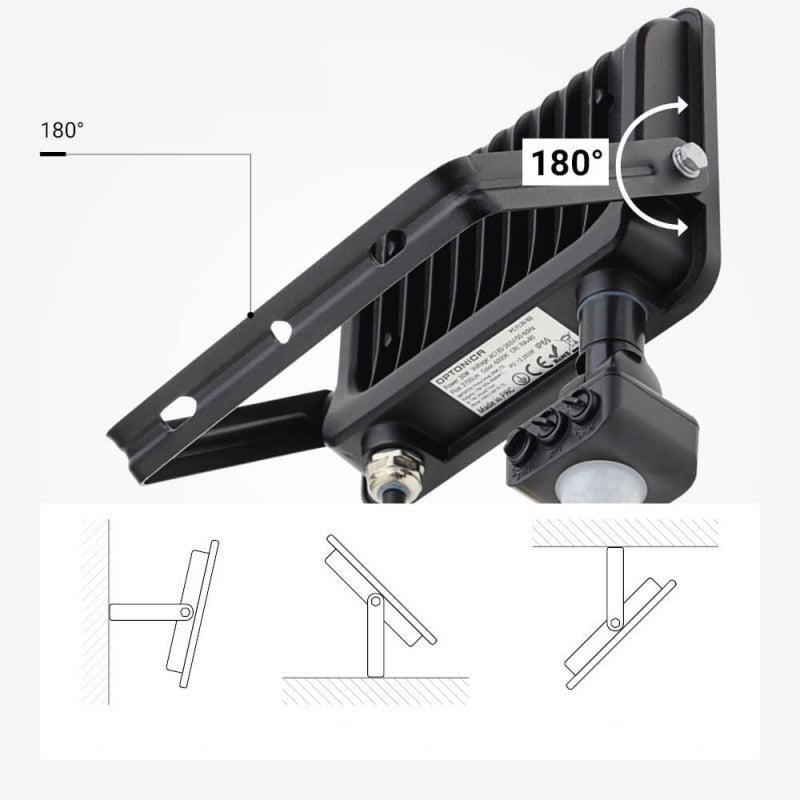 LED Floodlight, Black, PIR Sensor, 30W, 120°, Warm Light — image 5