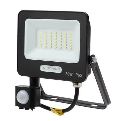 LED Floodlight, Black, PIR Sensor, 30W, 120°, Warm Light — image 2