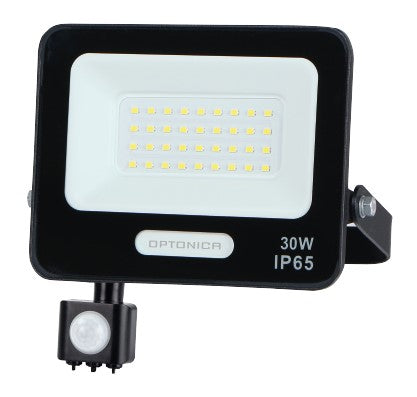 LED Floodlight, Black, PIR Sensor, 30W, 120°, Warm Light — image 1