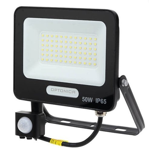 LED Floodlight, Black, PIR Sensor, 50W, 120°, Neutral Light — image 2