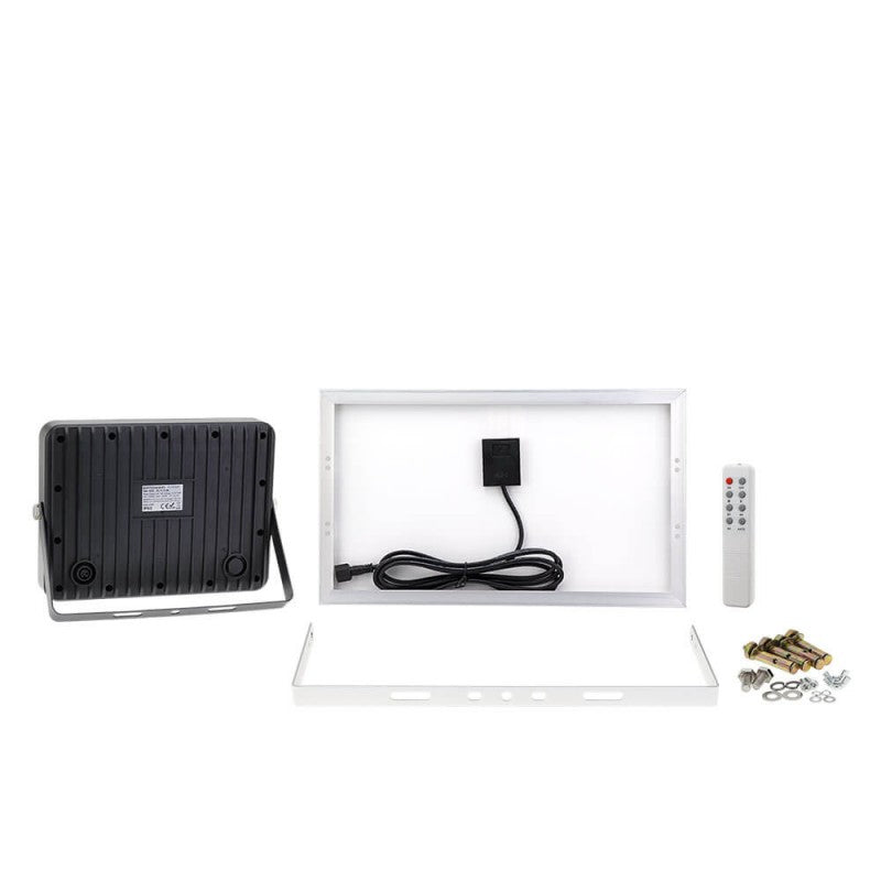 LED Floodlight, Black, with Solar Panel, 15W, White Light — image 3