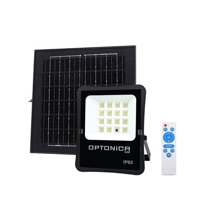 LED Floodlight, Black, with Solar Panel, 20W, 1600Lm, White Light — image 2