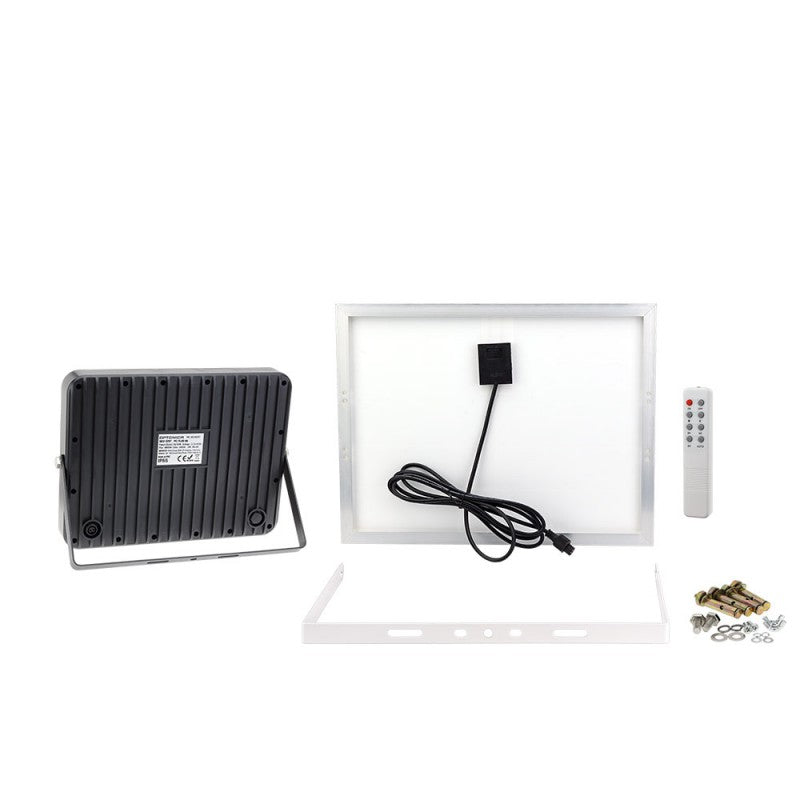 LED Floodlight, Black, with Solar Panel, 25W, 3200Lm, White Light — image 3
