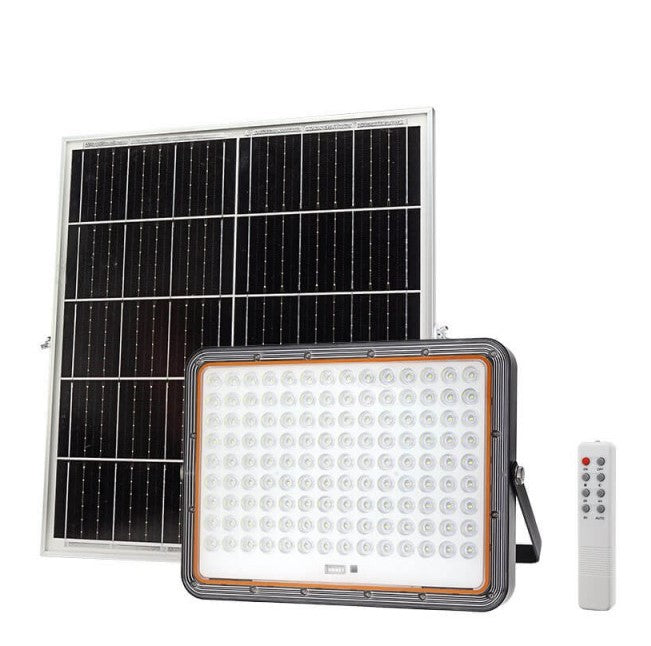 LED Floodlight, Black, with Solar Panel, 30W, White Light — image 2