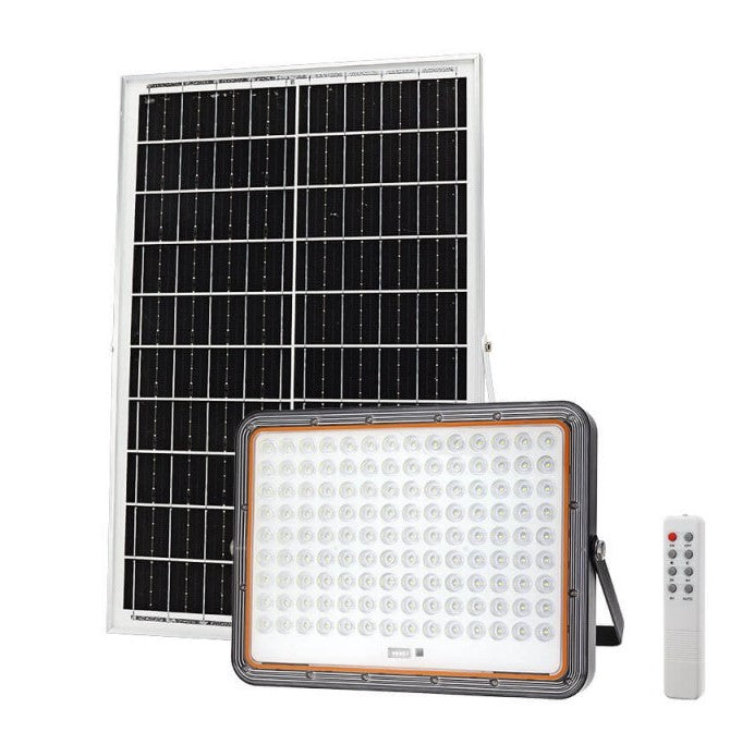 LED Floodlight, Black, with Solar Panel, 40W, White Light — image 2