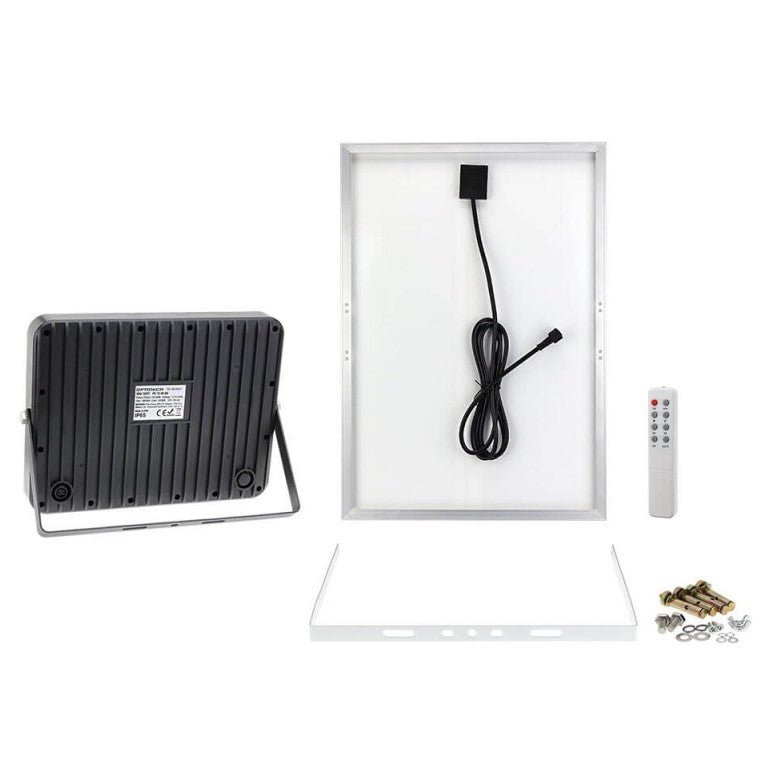 LED Floodlight, Black, with Solar Panel, 40W, White Light — image 3