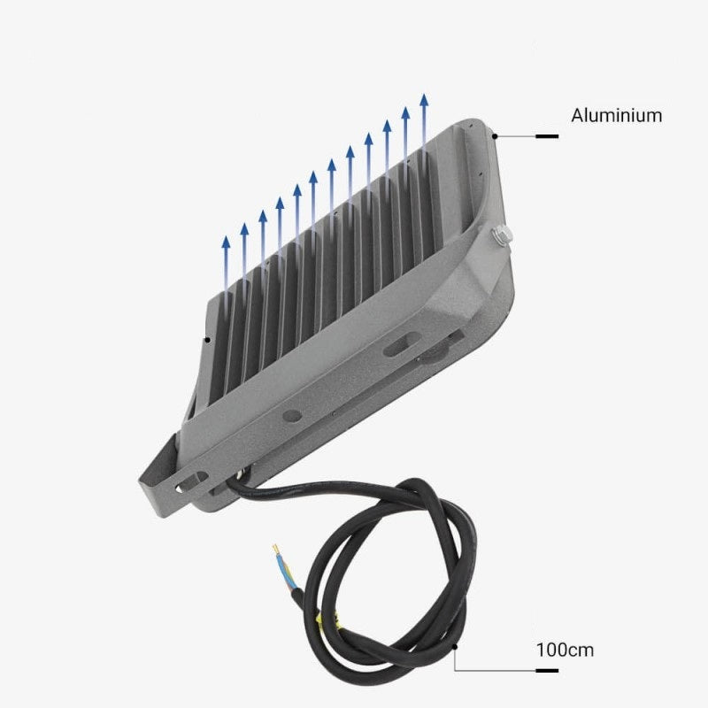 LED Floodlight, Grey, 100Lm/W, 100W, Neutral Light — image 4