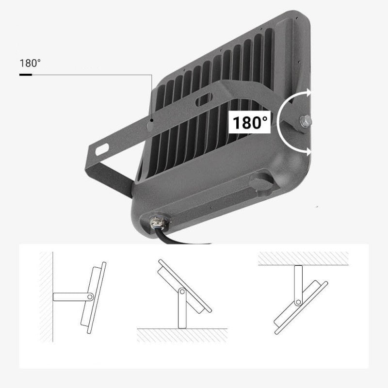 LED Floodlight, Grey, 100Lm/W, 100W, Neutral Light — image 5