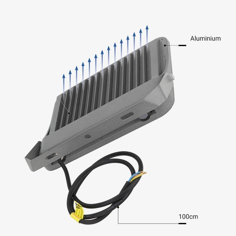 LED Floodlight, Grey, 100Lm/W, 150W, Neutral Light — image 4