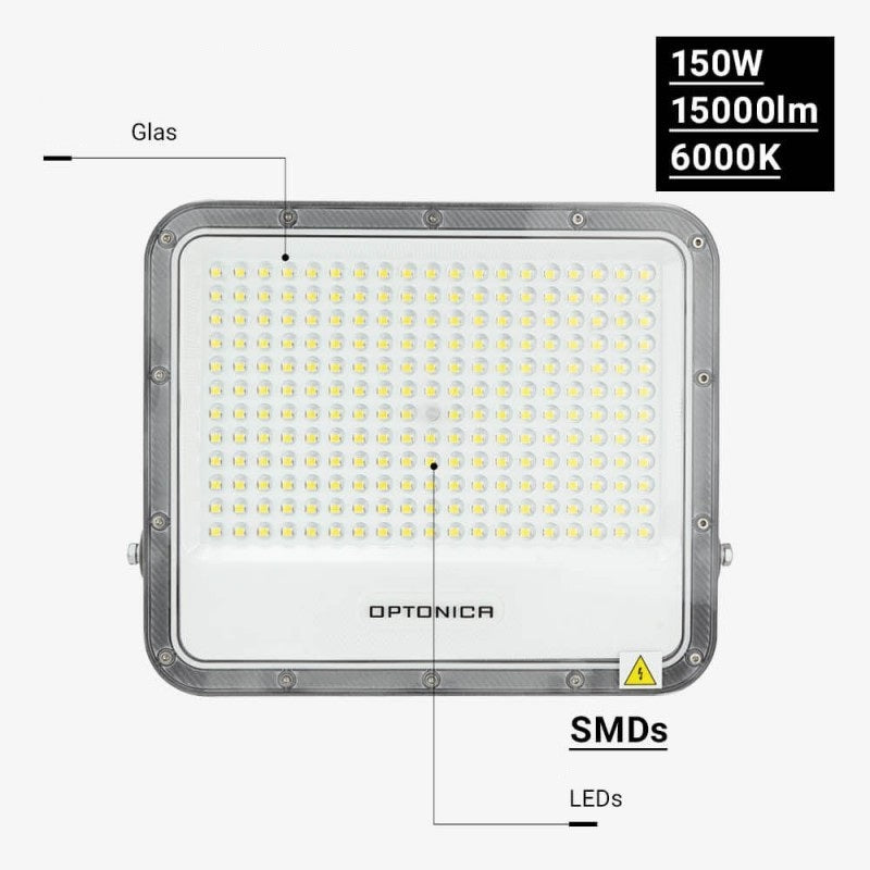 LED Floodlight, Grey, 100Lm/W, 150W, White Light — image 3