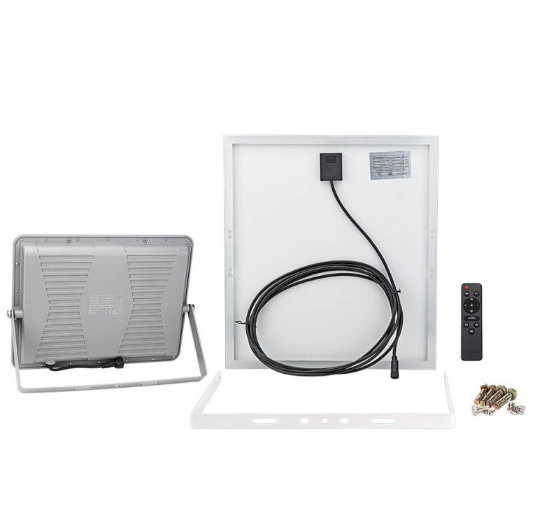 LED Floodlight, Grey, with Solar Panel, 30W, 120°, White Light — image 5