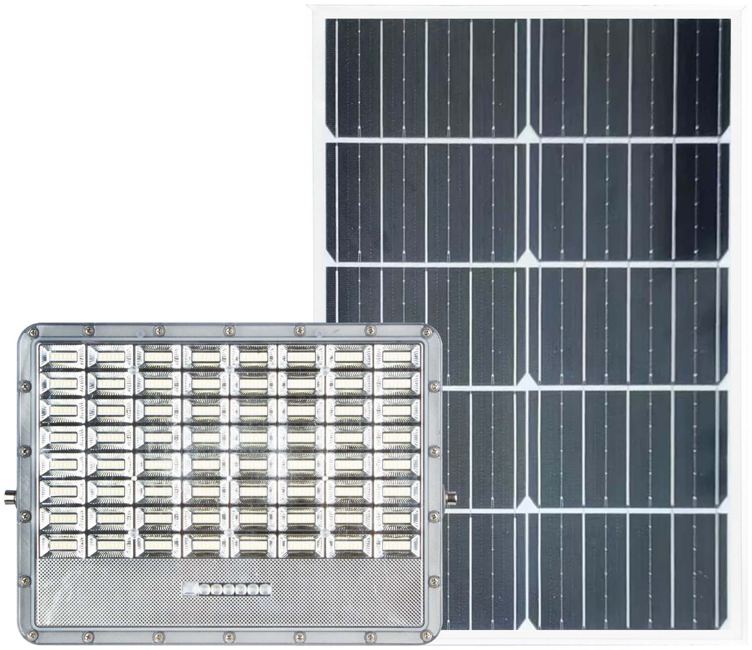 LED Floodlight, Grey, with Solar Panel, 30W, 120°, White Light — image 2