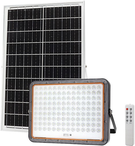 LED Floodlight, Grey, with Solar Panel, 40W, White Light — image 1