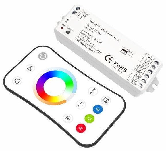 LED RGB CCT Controller, 12-24V, 3A/Ch, 5 Channels, with Remote Console, 3 Years Warranty — image 1