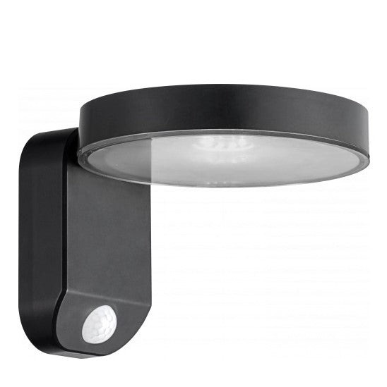 LED Solar Wall Lamp, Black, Round, 9W, Warm Light — image 2