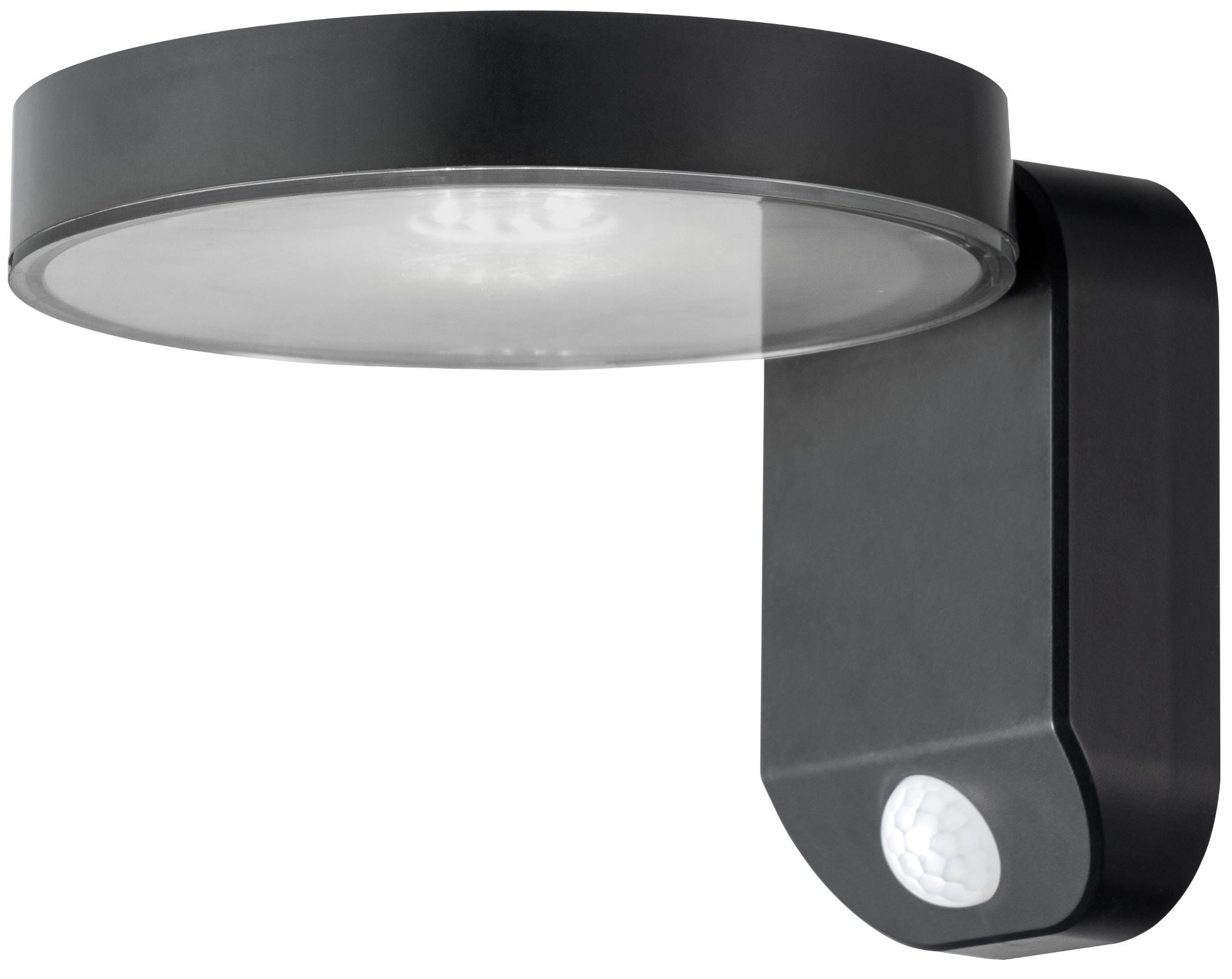 LED Solar Wall Lamp, Black, Round, 9W, Warm Light — image 1