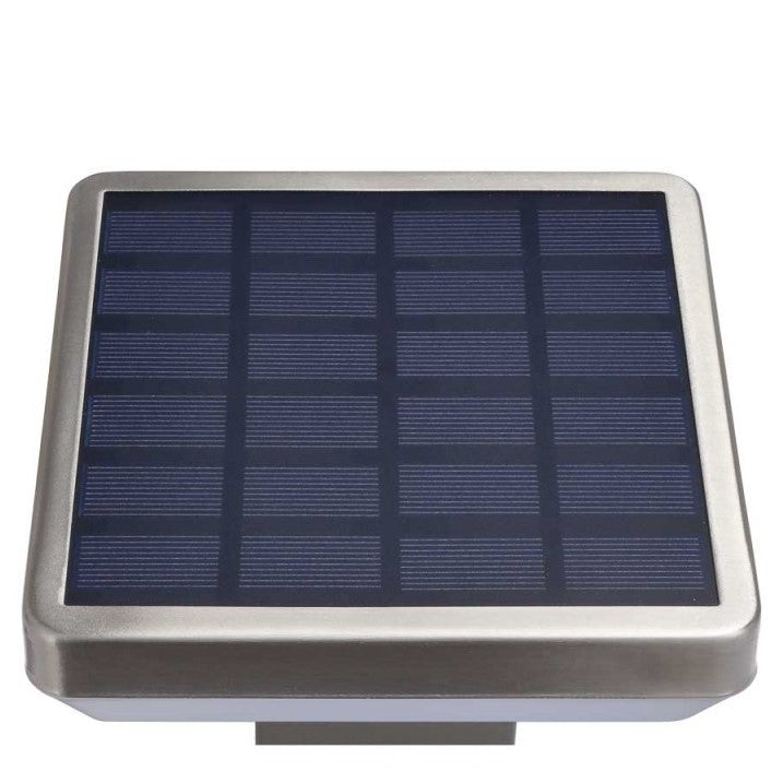 LED Solar Wall Light, Up, Brushed Aluminium, PIR Sensor, 4.4W, Warm Light — image 4
