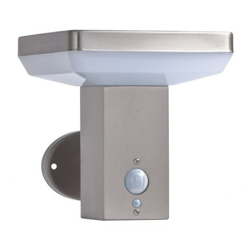 LED Solar Wall Light, Up, Brushed Aluminium, PIR Sensor, 4.4W, Warm Light — image 2