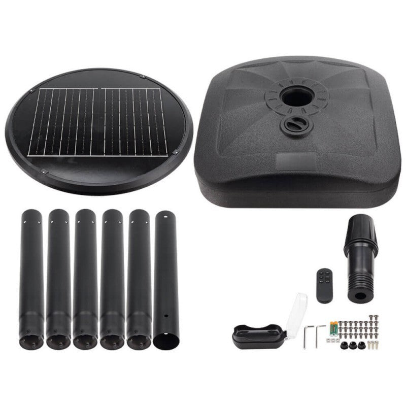 LED Solar Garden Lamp, Black, 2.5m Pole, Water Tank, Remote Control, CCT — image 8