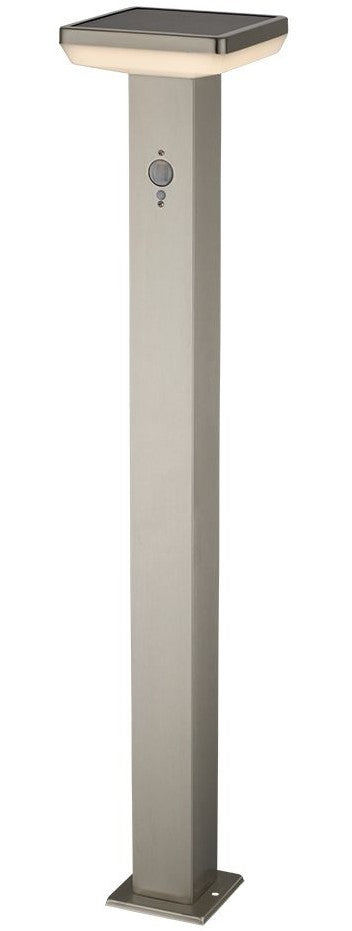 LED Solar Lawn Lamp, 4.4W, Brushed Aluminium, PIR Sensor, Warm Light — image 1