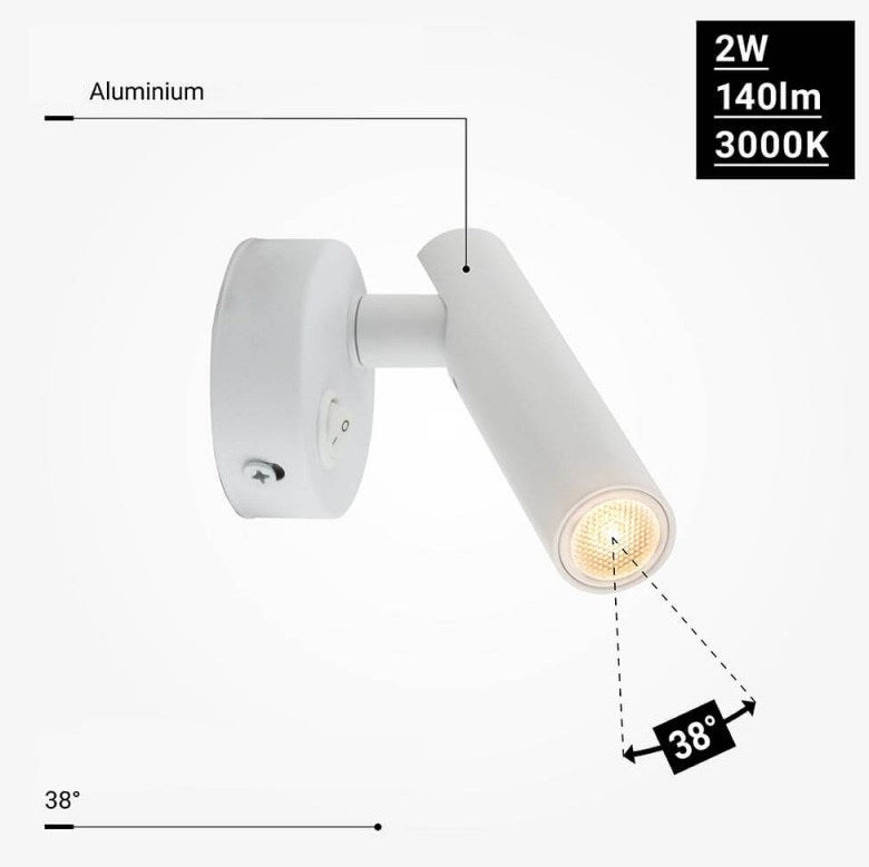 LED Cabinet Light, 2W, ON/OFF-Switch, White, Warm Light — image 4