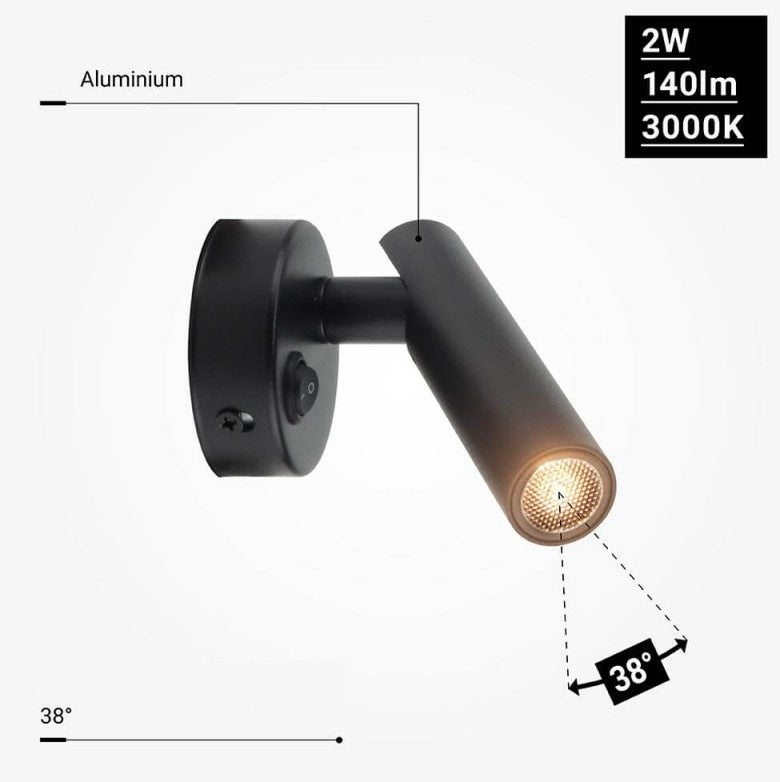 LED Cabinet Light, 2W, ON/OFF-Switch, Black, Neutral Light — image 4