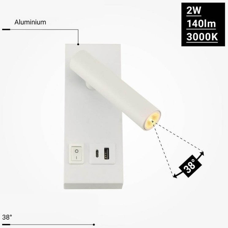 LED Cabinet Light, 2W, ON/OFF-Switch, USB, White, Neutral Light — image 4