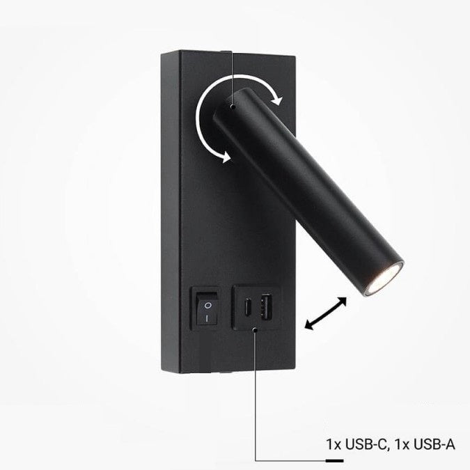 LED Cabinet Light, 2W, ON/OFF-Switch, USB, Black, Neutral Light — image 5