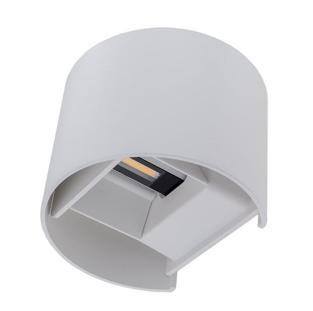LED Wall Light, White, Round, Adjustable Beam, 6W, Warm Light — image 3