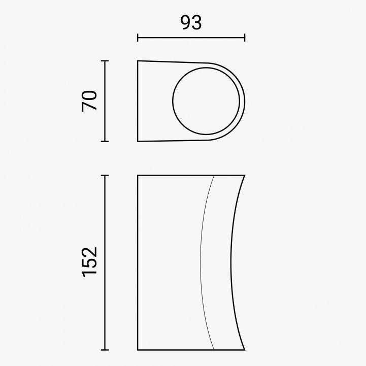 LED Wall Lamp, White, Curved Cylinder, 2 Sockets, Max 35W — image 3