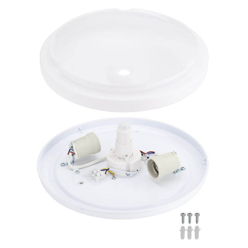 LED Outdoor Ceiling Light, PIR Sensor, 2xE27, White — image 3