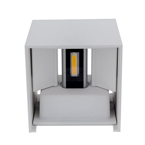 LED Wall Light, White, Square, Adjustable Beam, 6W, Warm Light — image 2
