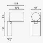LED Wall Lamp, White, Rectangular, 1 Socket, Max 35W — image 3