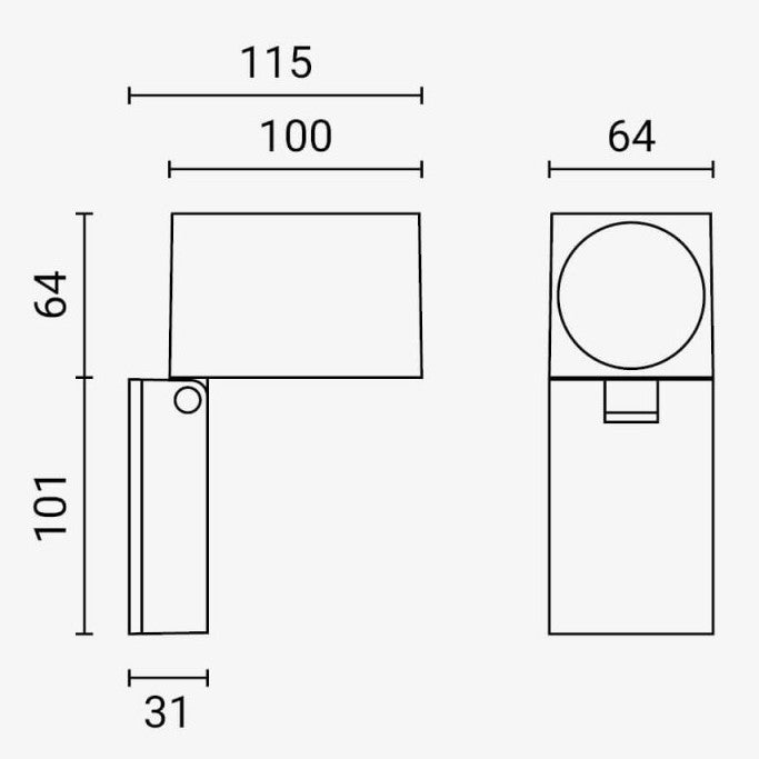 LED Wall Lamp, White, Rectangular, 1 Socket, Max 35W — image 3