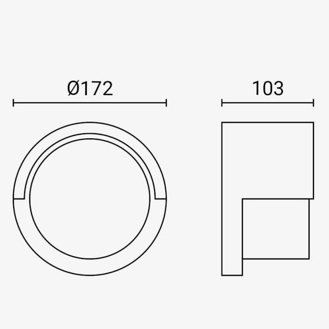 LED Wall Light, Black, Round, 12W, Warm Light — image 4