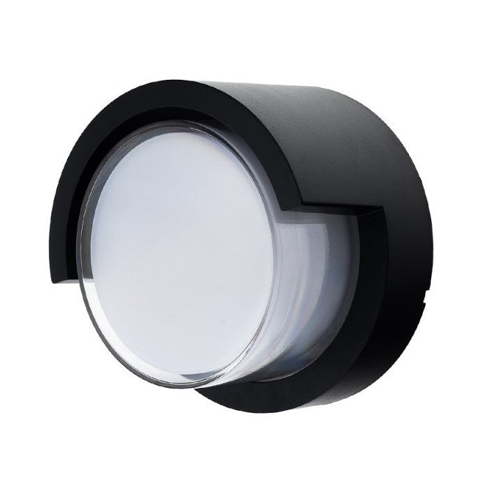 LED Wall Light, Black, Round, 12W, Warm Light — image 2
