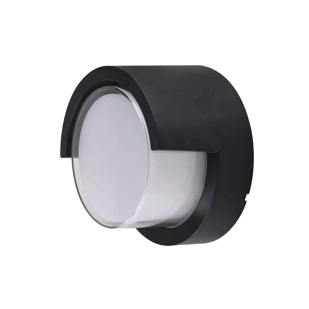 LED Wall Light, Black, Round, 12W, Warm Light — image 1
