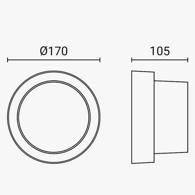 LED Wall Light, Black, Round, 15W, Warm Light — image 4