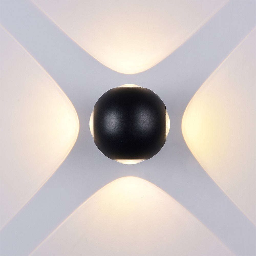 LED Wall Light, Black, Round, 4 LEDs, 4W, Warm Light — image 3