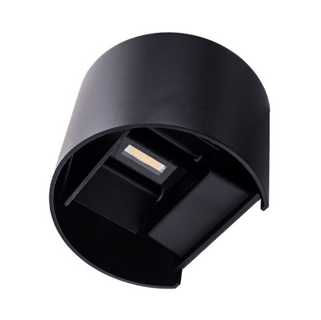LED Wall Light, Black, Round, Adjustable Beam, 6W, Warm Light — image 5
