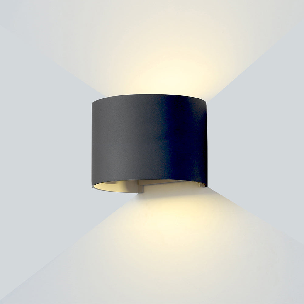 LED Wall Light, Black, Round, Adjustable Beam, 6W, Warm Light — image 1