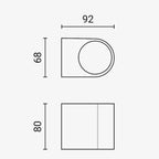 LED Wall Lamp, Black, Cylinder, 1 Socket, Max 35W — image 3